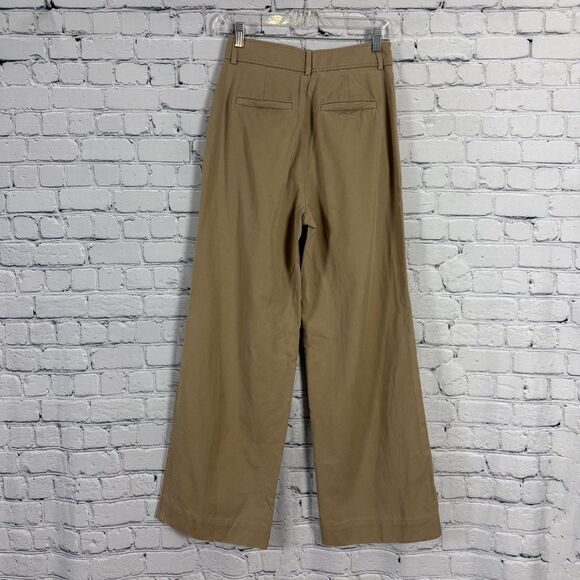 EVERLANE The Way High Drape Trouser Pants Womens Size 0 Short Beige Relaxed - Picture 5 of 13